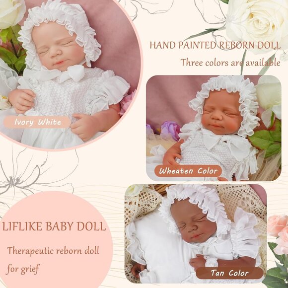 20 Inch Lifelike Full SiliconevBody Newborn Girl Reborn Baby Dolls Sleeping Doll - Picture 6 of 6